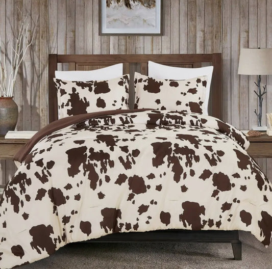 Rustic Cowhide Print Comforter Set